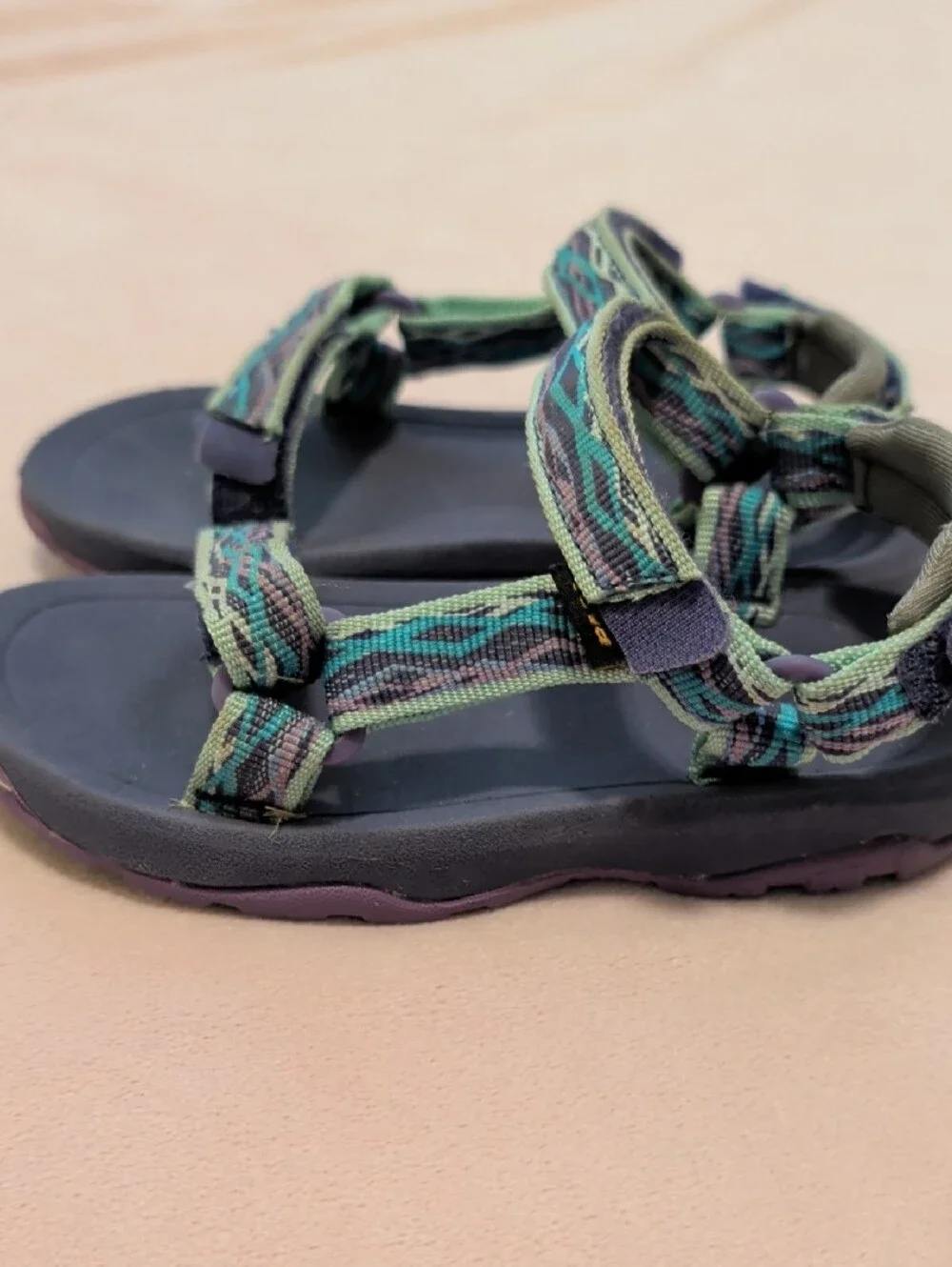 Teva Women's Blue and Green Patterned Outdoor Sandals